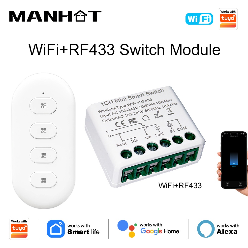 Diy Home Automation Controller - Für Tuya WIFI 10A Smart-Lichtschalter RF433