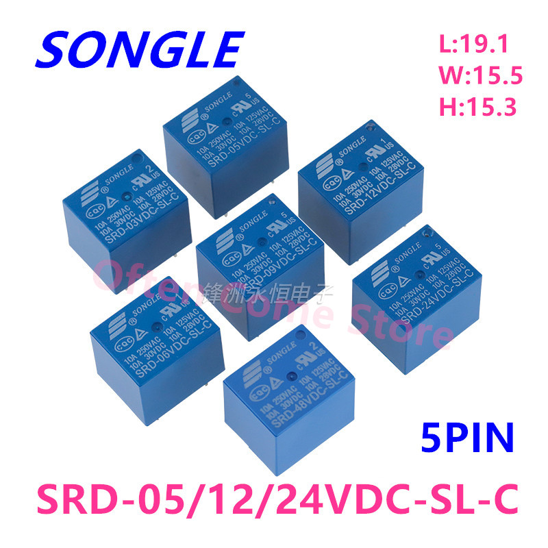 Shelly Relay Module - 5 Stücke Neues Relais SRD-05VDC-SL-C SRD-12VDC-SL-C