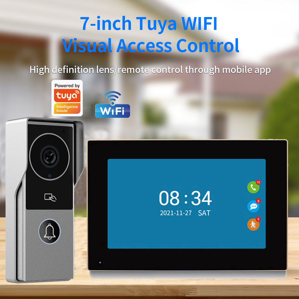 Smart Doorbell Wired - WLAN-Video-Türklingelsystem 1080P Visuelle Türsprechanlage Türklingel-Kamera Unterstützt