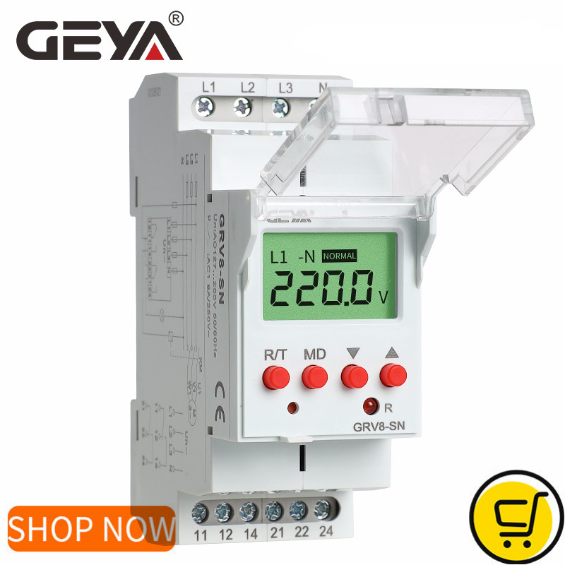 Shelly Relay Module - GEYA GRV8-S 3-Phasen Digital-Display Spannungsrelais 8A