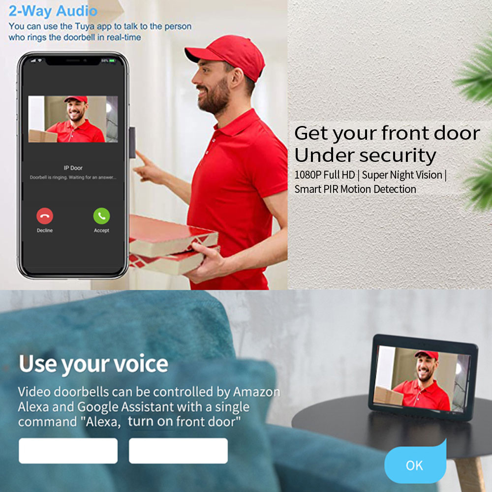 1080P 7 Zoll WiFi Video Interc – Smart Doorbell Wired Bewertung und Preis