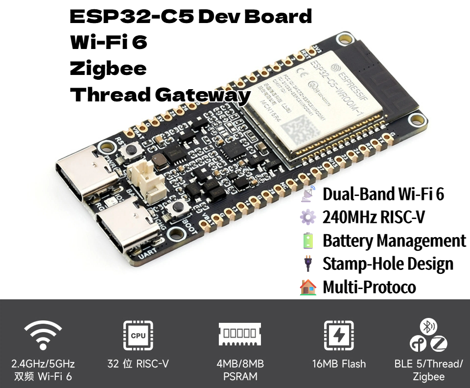 ESP32-C5 Dual-Band Wi-Fi 6 & B – Matter Hub Thread Bewertung und Preis